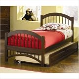 Atlantic Furniture Windsor Double Arch Twin Bed with Optional Trundle Windsor Double Arch Twin Bed with Optional Trundle in Antique Walnut