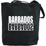 Canvas Tote Bag Black  Barbados Negative  Country