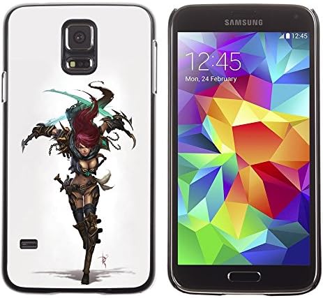 TopCaseStore / Snap On Hard Back Shell Rubber Case Protection Skin Cover - Cool Sexy Cosplay Warrior Girl Armor - Samsung Galaxy S5 SM-G900