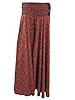 Womens Sari Harem Pants Boho Red Vintage Silky Maxi Skirt Flowy Palazzo