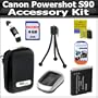 CANON POWERSHOT S90 Accessory Kit Includes 4GB Secure Digital High Capacity (SDHC) Card Class + Hard Shell Slim Carrying Case + Extra NB-6L Battery Pack + 1 Hour Home and Car Charger + Card Reader + LCD Armor + Mini Flexible Tripod