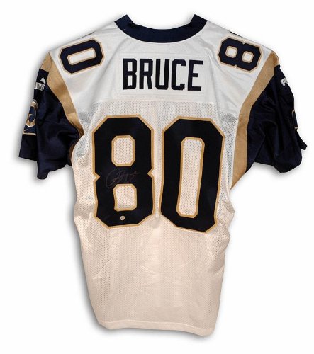 Autographed Isaac Bruce St. Louis Rams White Puma Authentic Jersey