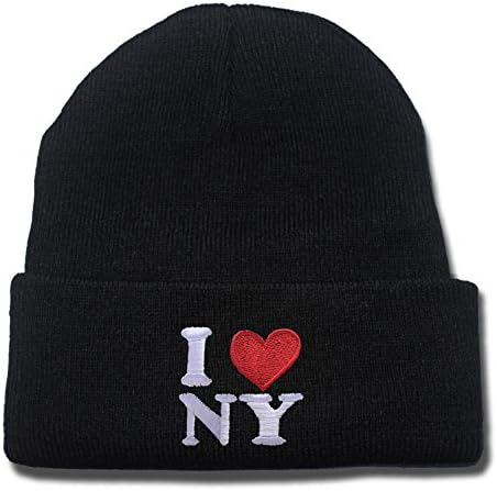 QIANGWEI I Love NY New York Logo Beanie Fashion Unisex Embroidery Beanies Skullies Knitted Hats Skull Caps