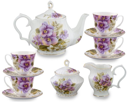 Gracie Bone China 11 Piece Purple