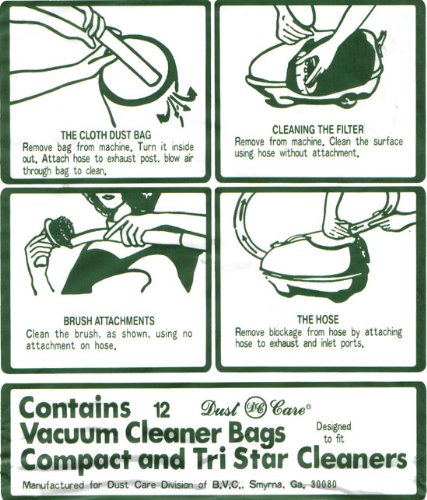All Models Compact Vacuum Cleaner Replacement Bag (12 Pack)
