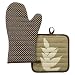 DwellStudio for Target® Leaves Pot Holder and Oven Mitt Set - Brown/ Taupe