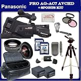 Panasonic AG-AC7 Shoulder-Mount AVCHD Camcorder w/ SSE Sports Kit Featuring: 2 Extended Life Batteries & External Rapid Charger, 2x 8GB SDHC Memory Cards, High Definition Wide Angle Lens, 2x Telephoto HD Lens and much much more...