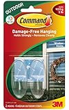 Command 17091CLR-AW-E 2 Hooks 4 Strips Outdoor Medium Clear Window Hooks
