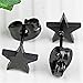 JOVIVI® 2PCS 8mm Stainless Steel Star Stud Earring - Black