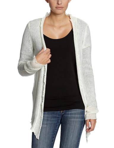 TOM TAILOR Damen Strickjacke 30139730970/feminine frill cardigan, Gr. 38 (M), Braun (8210) Preisvergleich