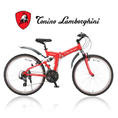 ランボルギーニ 　LAM2618-OT 　26インチWサス18段アルミ　折畳自転車