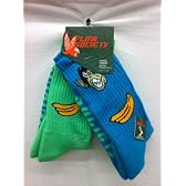 Flow Society Authentic Lacrosse Gear Socks Monkey Banana One Turquoise, One Lime Green pair (This is a pack of 2 pairs of socks.) Size Medium Fits Shoe 4-8.5