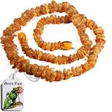 True Baltic Amber Healing Necklace 17" (Raw, Unpolished, Untreated, Pure, Fresh From Baltic Sea, Natural Remedies for Baby Teething, Therapeutic for Thyroid, Arthritis, Kidney Stones, Stress, Pain Control, Chakra Cleansing) ~ Pure Baltic Sea Amber...