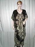 Womens Bohemian Chic Resort Wear Designer Bollywood Designer Brown Taupe Satin Caftan Patio Resort Dress Wear Xxl