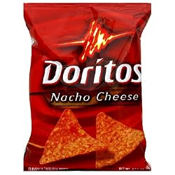Doritos Tortilla Chips, Nacho Cheese, 1.75-Ounce Large Single Serve Bags (Pack of 64)