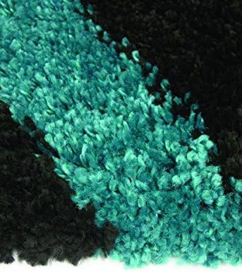 Maroq Black/Blue Diagonal Stripes Soft Touch Rug