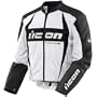 Icon Mens Arc Leather Motorcycle Jacket White Extra Large