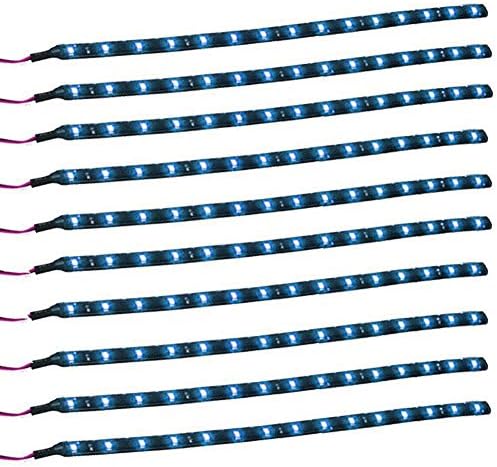 DIBMS 10 Pcs 30cm Car Truck Flexible Waterproof LED Light Strip Ice Blue