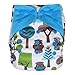 Charcoal Bamboo All In One Cloth Diapers with Inserts, 6-pack (Boy / Prints)