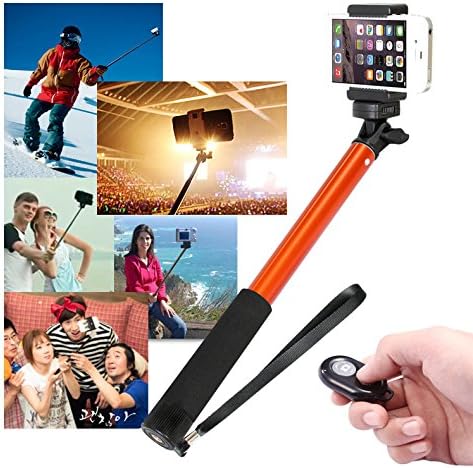 Bluetooth Selfie Stick Tripod Bundle, with tote for SmartPhones iOS, Apple, iPhone 6, Samsung, Android, and more. This cellphone accessory will enhance photography and videos.