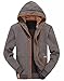 Wantdo Men's Fleece Lined Hoodies Warm Hooded Sweatshirt Full Zip Long Sleeve Active Jackets Grey