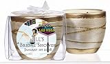 Baby Keepsake: Blue Bridal Vegas Theme Personalized Elegant Scented Pottery Votive Ca (Set of 24)