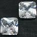 2 White Square Faceted Cubic Zirconia CZ Gem Stone 6mm