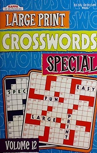 Large Print Crosswords Special Volume 12 ~ 5" x 8" Bold Easy to Read Print