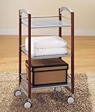 Neu Home 10753 Organize It All Espresso 3-Tier Wood and Metal Cart with Whe ....