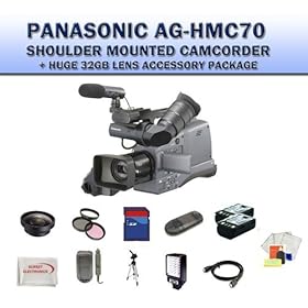 Panasonic AG-HMC70U Shoulder Mounted Camcorder + Huge 32GB Lens Accessory Package
