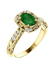 18K Yellow Gold 7.00x5.00mm Oval Cut Chrome Tourmaline and Diamond Ring -- LIFETIME WARRANTY