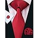 Hi-Tie Mens Red Silk Tie set