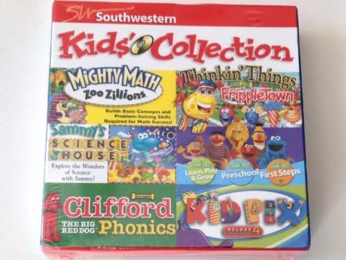 Southwestern Kids Collection 6 CD Rom Set including Sesame Street, Kid Pix and Clifford Phonics