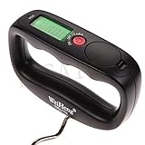 釣り丈夫なポケットポータブル50キロ/10グラムのLCDデジタル電子ハンドヘルドフックベルトは、体重計バックライトのバランスをハンギング