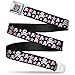Buckle-Down Seatbelt Belt - Skulls & Stars Black/White/Pink - 1.5