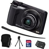 Casio Exilim EX FH100 schwarz+ Mega Zubehör ( 4GB + Tasche + 2Akkus + KFZ )