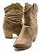 Orly Shoes Women's Saddle Crochet Inset Western Cowboy Mid Calf Boot