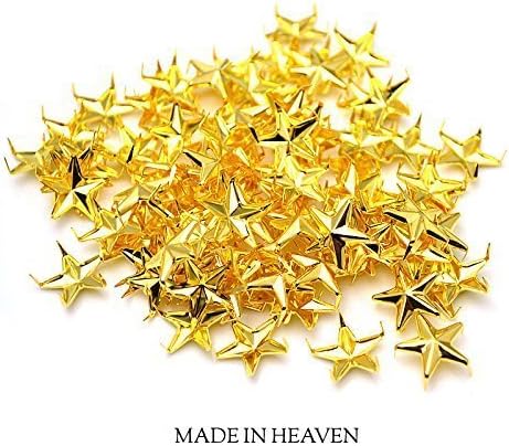 To custom remake of STAR STUDS Star Studded parts Gold 15mm star-shaped studs sneakers belt bag or the like (50) (japan import) by MADE IN HEAVEN