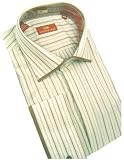Steven Land Beige/Brown Wavy Stripes 100% Cotton Shirt