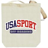 Canvas Tote Bag Beige " USA SPORT Off-Roading " Sports Canvas Tote Bag Beige " USA SPORT Off-Roading " Sports