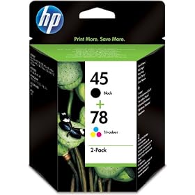 HP Original 45 and 78 Combo-Pack Ink Cartridges (1 Black, 1 Tri-colour)