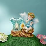Decorative Blue Cherub Polyresin Electric Oil Aromatherapy Burner