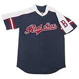 Boston Red Sox Youth Button Down Raglan Sleeve Baseball Jersey by Stitches Athletic Gear