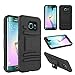 Bastex Galaxy S7 Edge Case, Heavy Duty Hybrid Rubber Silicone Cover with Protective Kickstand Holster Belt Clip Case for Samsung Galaxy S7 Edge (Black)