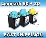 TonerPals Remanufactured Ink Cartridge Replacement for Lexmark 50 And Lexmark 20 (2 Black 1Color)