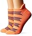 adidas Women's Studio No Show Socks (2 Pack), One Size, Sun Glow Orange/Deepest Space