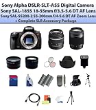 Sony Alpha DSLR-SLT-A55 Digital Camera W/18-55mm & 55-200mm Lens + Complete SLR Accessory Package