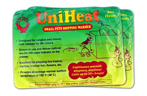 Uniheat Shipping Warmer 30+ Hours, 8 PACK, Small Pets Shipping Warmer. Continuous Warmth Anyplace, Anytime! Excellent for Shipping Live Corals, Fish, Insects, Reptiles, Flowers, Etc. Environmentally Safe!