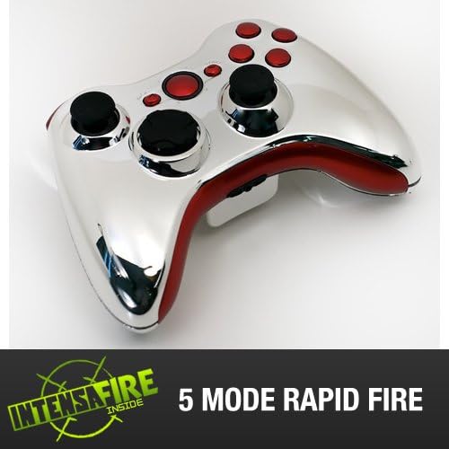 Xbox 360 Modded Controller Rapid Fire Wireless Chrome with Red