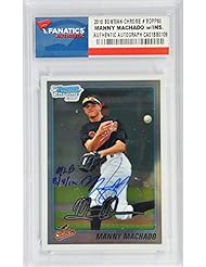 Collectibles: Manny Machado Baltimore Orioles Autographed 2010 Bowman Chrome 1st #BDPP80 Card with MLB 8/9/12 Inscription - Fanatics Authentic Certified - Fanatics Authentic